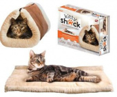 Уникальный лежак – кровать для кошки Kitty Shack 2 in 1 (домик подстилка для животных Китти Шак)
