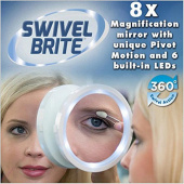 Зеркало с подсветкой  на присоске Свивел Брайт- Swivel Brite 360 8x