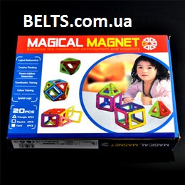 Детский 3D конструктор магнитный Magical Magnet 20 (Меджикал Магнет 20 деталей)