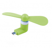 Зеленый Mini-USB вентилятор от телефона