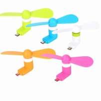 Micro-USB вентилятор от телефона (белый с зеленым)
