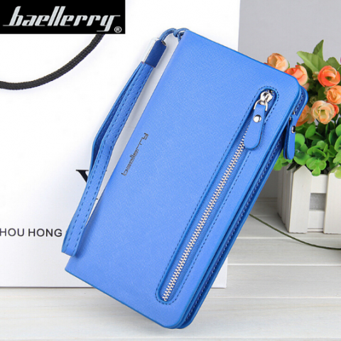 Женский кошелек Baellerry Italia Classic (портмоне, клатч) Синий + сережки в подарок