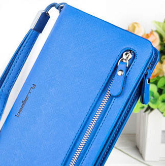 Синий женский кошелек Baellerry Classic (портмоне, клатч) + сережки