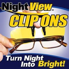 Очки для вождения Night View Clip Ons, антибликовые очки для водителей Найт Вью Клип Онс