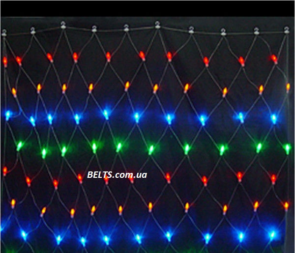 Разноцветная гирлянда сетка 600 LED (сетка-гирлянда размер 2*2м)