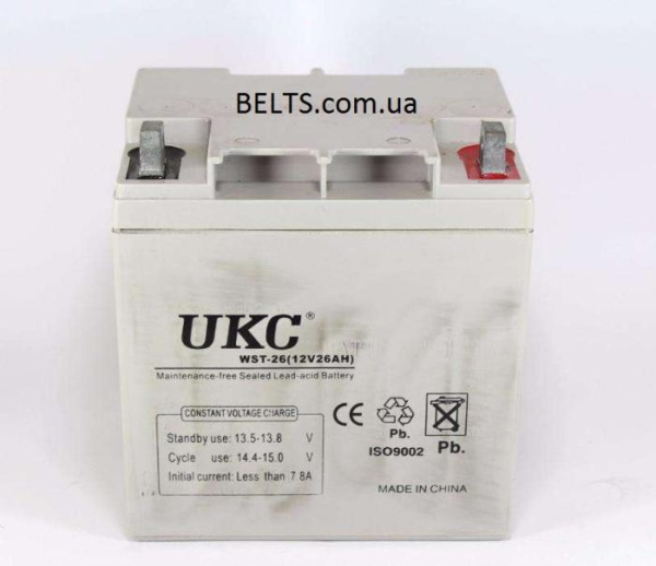 Гелевый аккумулятор UKC 12V 26A, батарея аккумуляторная УКС 12 вольт 26 Ампер
