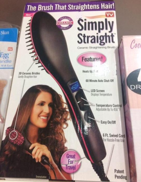 Расческа выпрямитель для волос Ceramic Straightening Brush (керамический утюжок для волос)