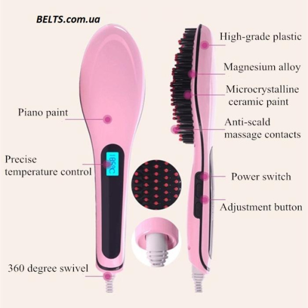 Выпрямитель – расческа Fast Hair Straightener HQT-906 (утюжок)