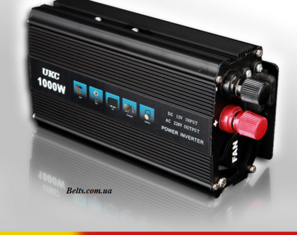 Автомобильный инвертор UKC 1000W 12V-220V, преобразователь напряжения UKC 1000Вт (black series)