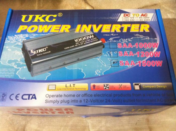 Преобразователь напряжения UKC Technology 1500W 12v220v, автомобильный инвертор 1500Вт