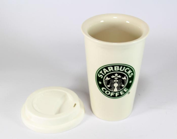 Керамический стакан StarBucks HY101 (белый стакан чашка Старбакс)