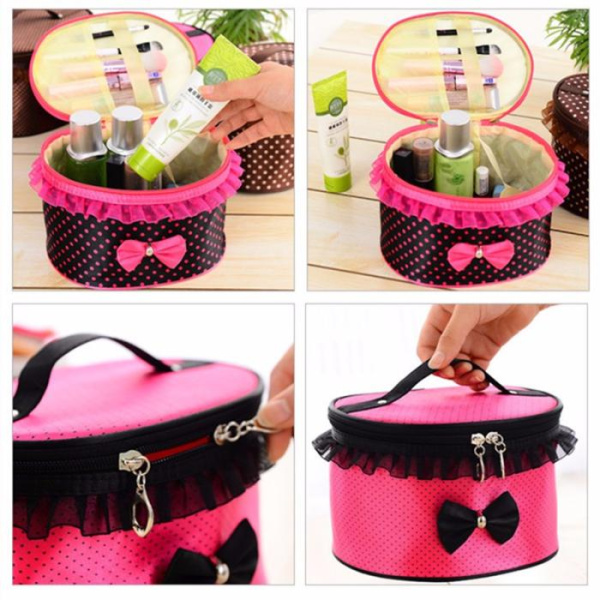 Удобная косметичка с молнией Bow storage bag  (Боу Стореж бег)