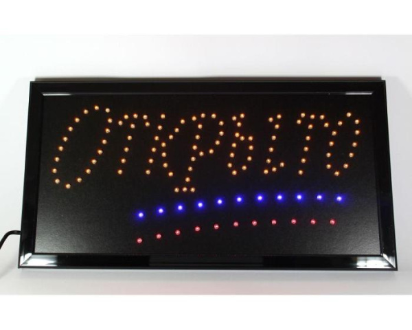 Светодиодная вывеска CH 3202 "Открыто" фиг.жёлт.