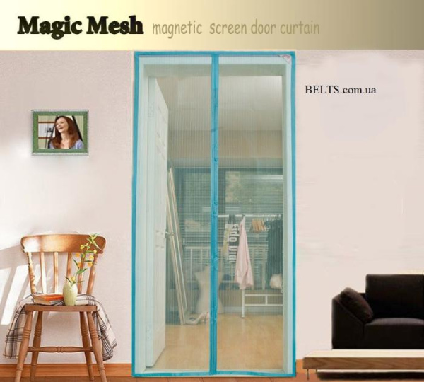 Дверная москитная сетка на магнитах Magnetic Mesh, Магнетик Меш (размер 210 * 100 см.)