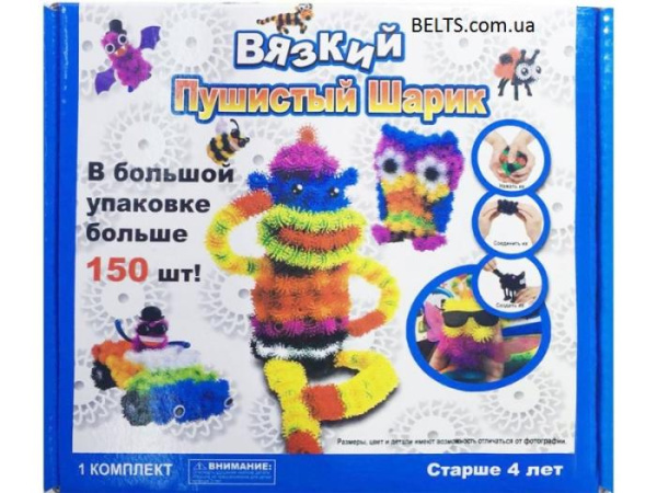 Конструктор - липучка Вязкий пушистый шарик (аналог Банчемс 400)