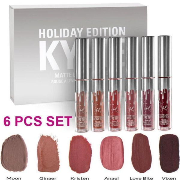 Матовые жидкие помады Kylie Holiday Edition (набор 6 шт.) Кайли Холидей